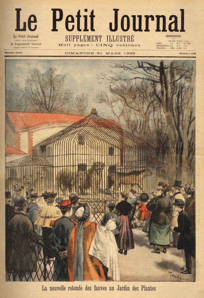 A vadállatok új rotundája a párizsi növények kertjében. Metszet a „” Le petit Journal”-ban, 1895.03.31. Selva gyűjteménye. alkotó: Unknown artist