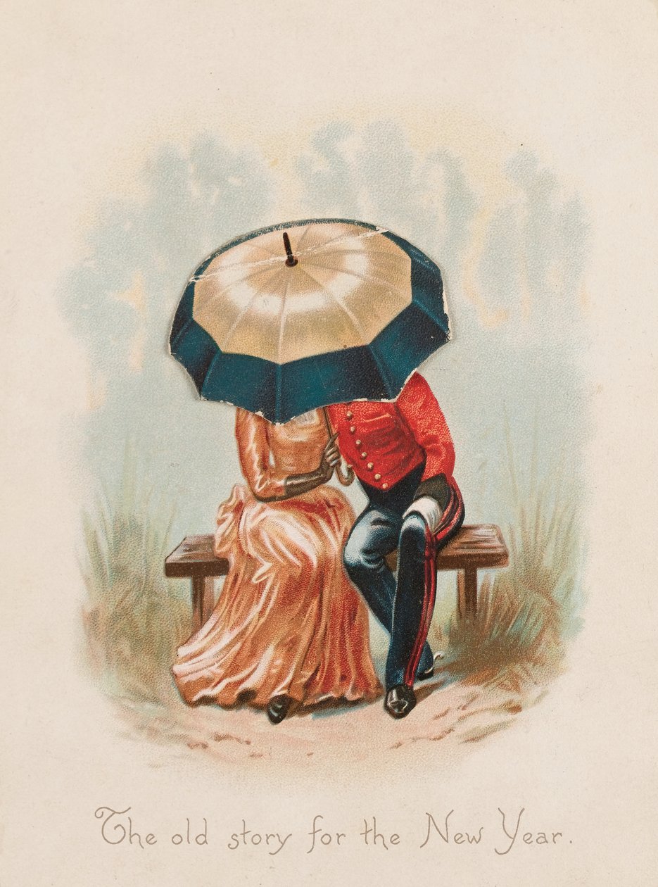 „A régi történet az újévre”, újévi kártya alkotó: Unknown artist