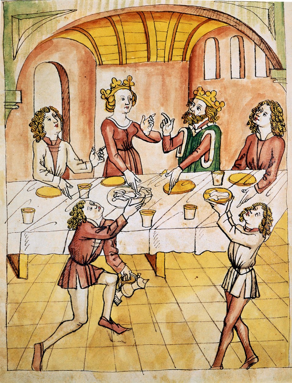 A száz asztal szobája. Fakszimile a 18. századból Perceval után, Wolfram von Eschenbachtól alkotó: Unknown artist