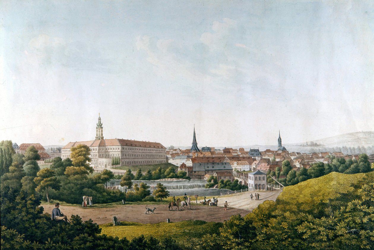 Weimar városa a 18. század végén. alkotó: Unknown artist