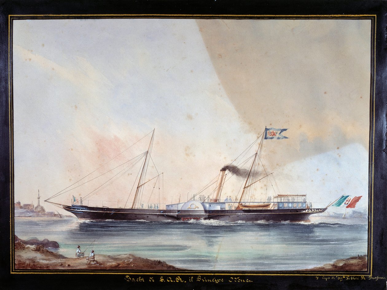 Oddone herceg, Montferrat hercegének jachtja (akvarell alkotó: Unknown artist