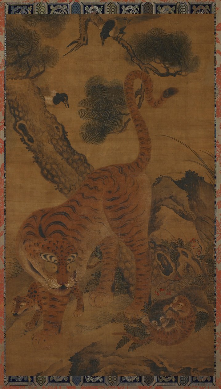 Tigris kölykök és szarkák alkotó: Unknown artist