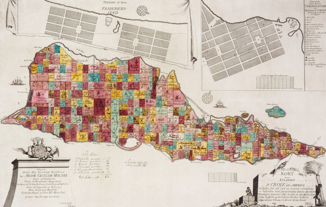 Megbízható térkép Eylandet St. Croix udi America, Koppenhága, 1754, 1754 alkotó: Unknown artist