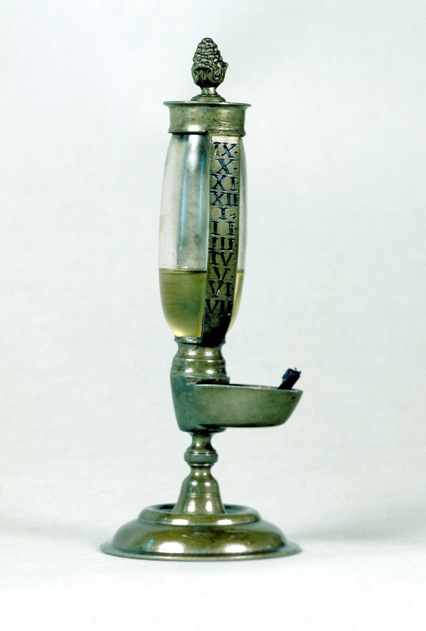 Időmérés: 18. századi olajóra. alkotó: Unknown artist