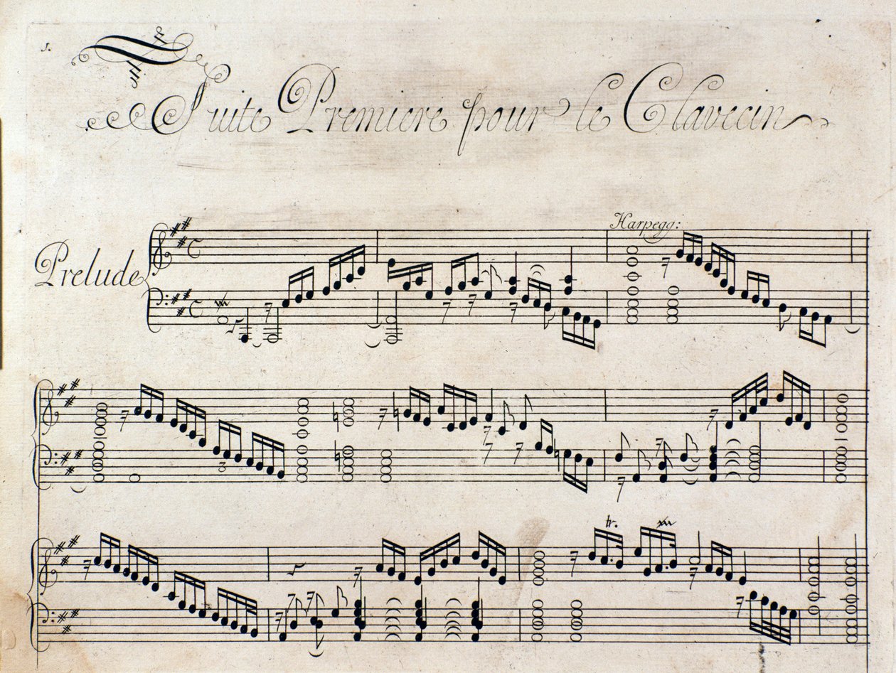 G. F. Händel hangszeres szvitjének kottájának címlapja alkotó: Unknown artist