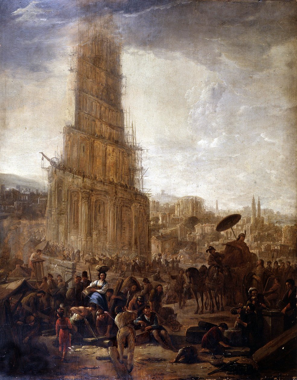 Bábel tornya - Bábel tornya - névtelen festmény alkotó: Unknown artist