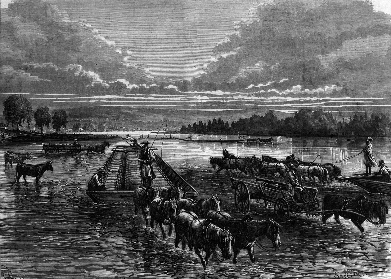 Olajhordók szállítása Oil Creekbe (Pennsylvania, USA). alkotó: Unknown artist