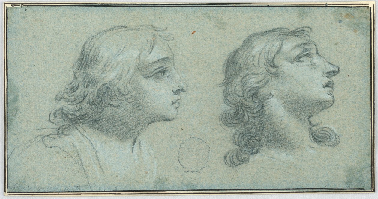 Két nézet egy fiatal fejéről alkotó: Unknown artist