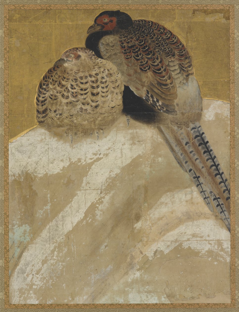 Két fácán a hóparton alkotó: Unknown artist