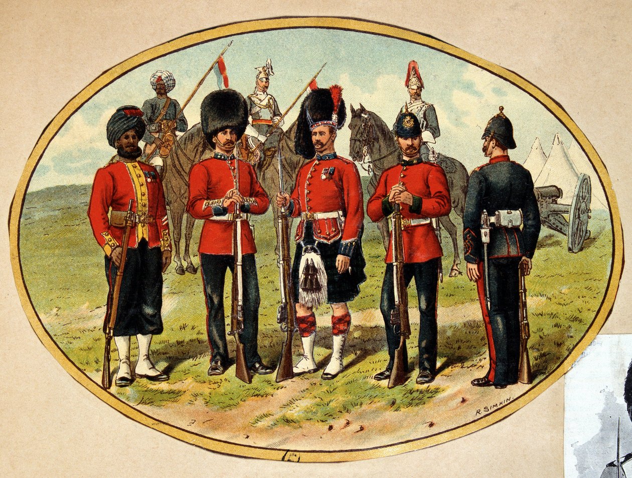 A brit hadsereg típusai, kb. 1890 alkotó: Unknown artist