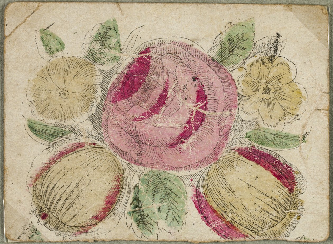 Cím nélkül Valentine (Rózsaszín és sárga virágok) alkotó: Unknown artist