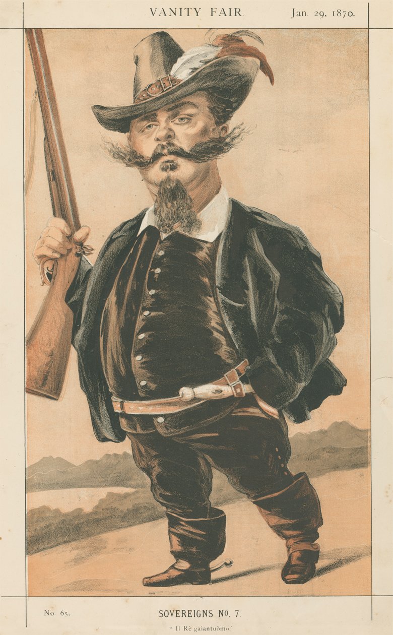 Vanity Fair: Royalty; „Il Re Galantoumo”, Victor Emanuel, 1870. január 29 alkotó: Unknown artist