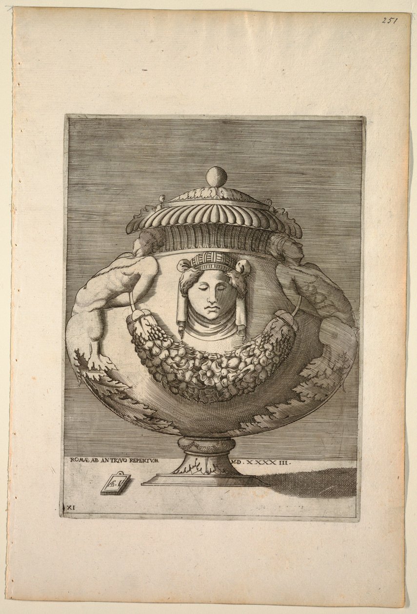 Figurákkal díszített váza, Rinceaux és Festoons, 1543 alkotó: Unknown artist