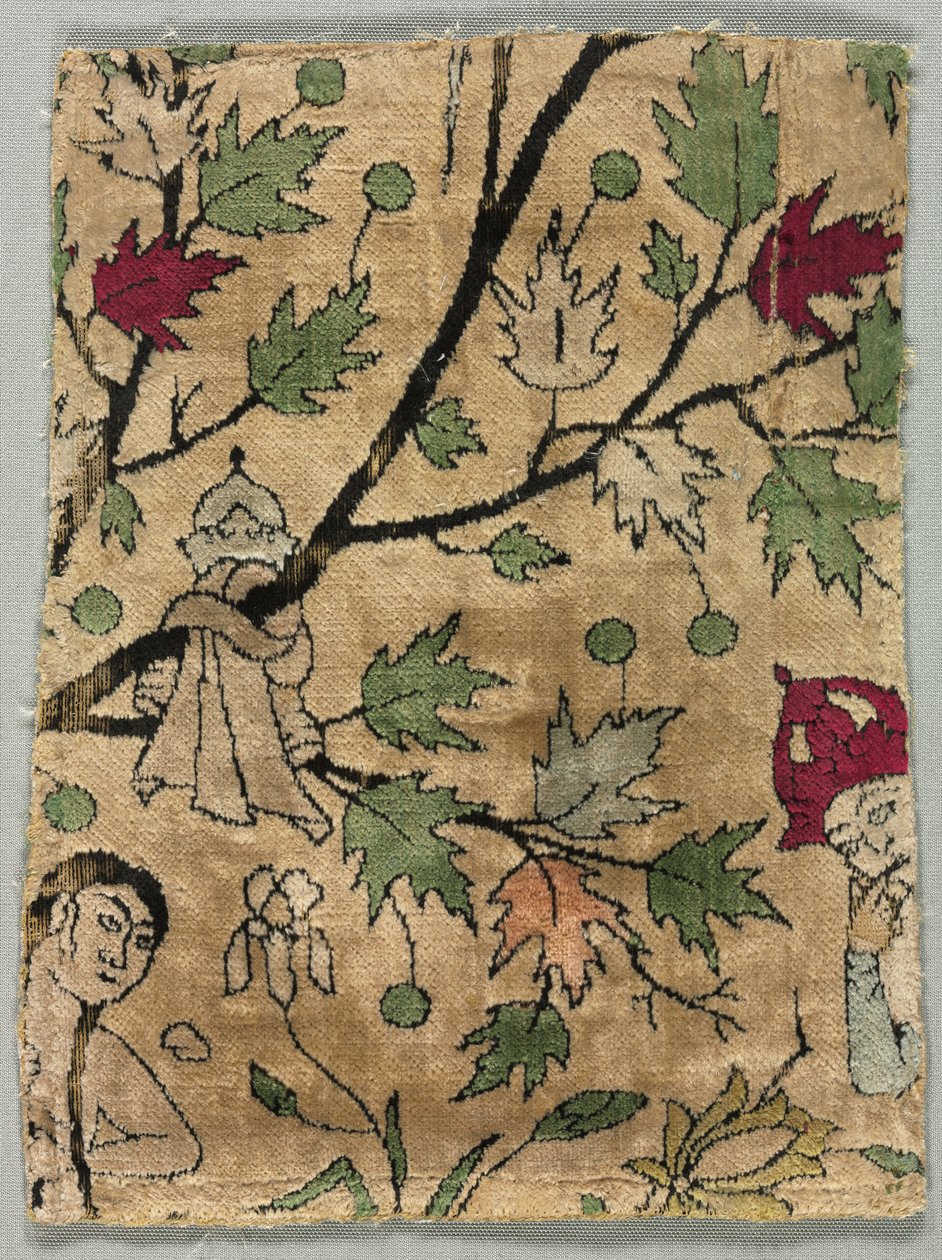 Bársonytöredék, Khusrau Shirin fürdését látja alkotó: Unknown artist