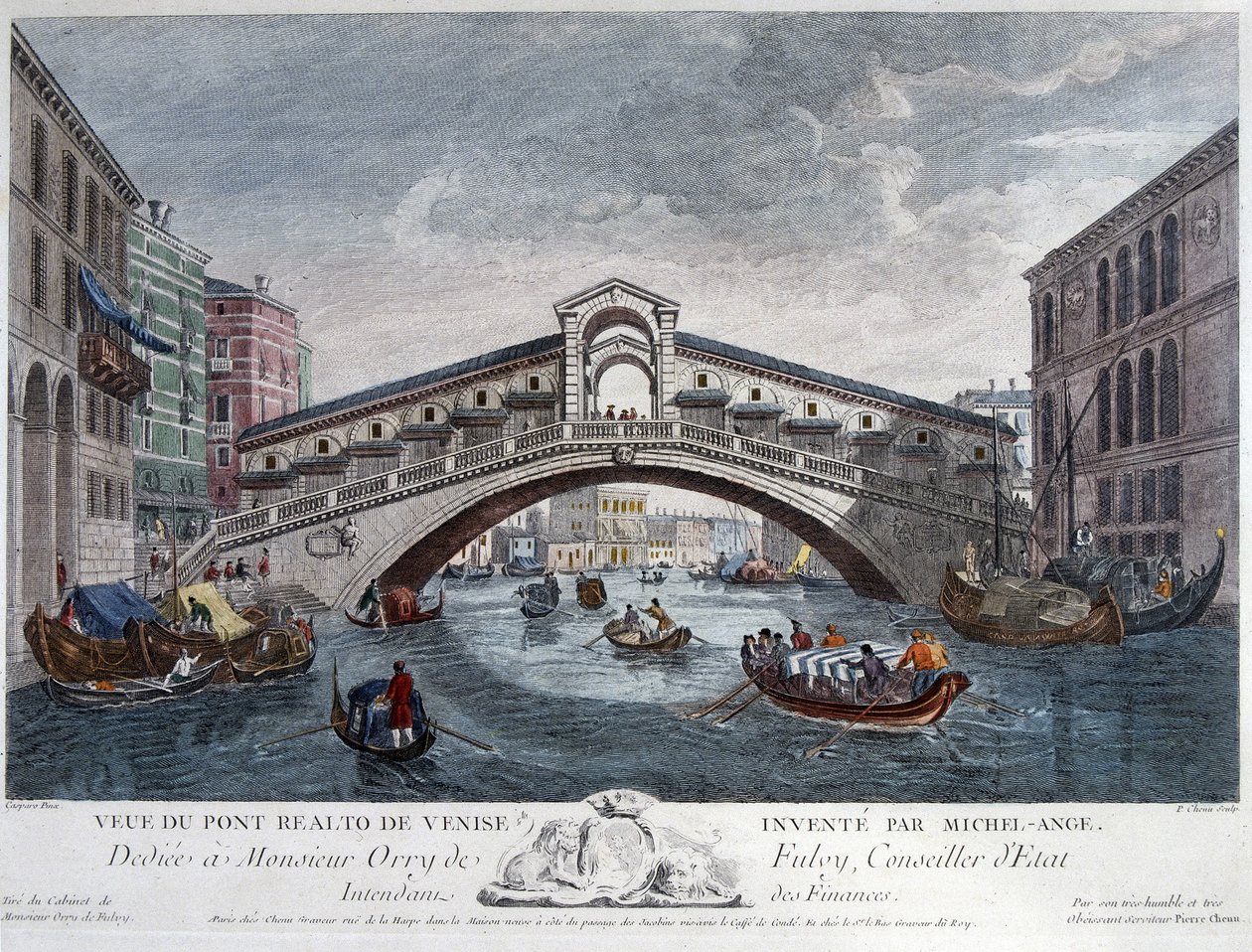 Velence, kilátás a Rialto-hídra - optika alkotó: Unknown artist