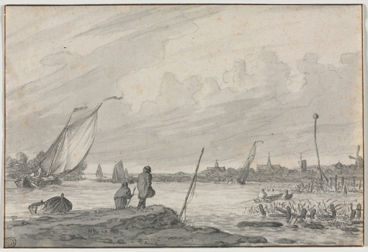 Alkmaar kilátása csónakokkal alkotó: Unknown artist