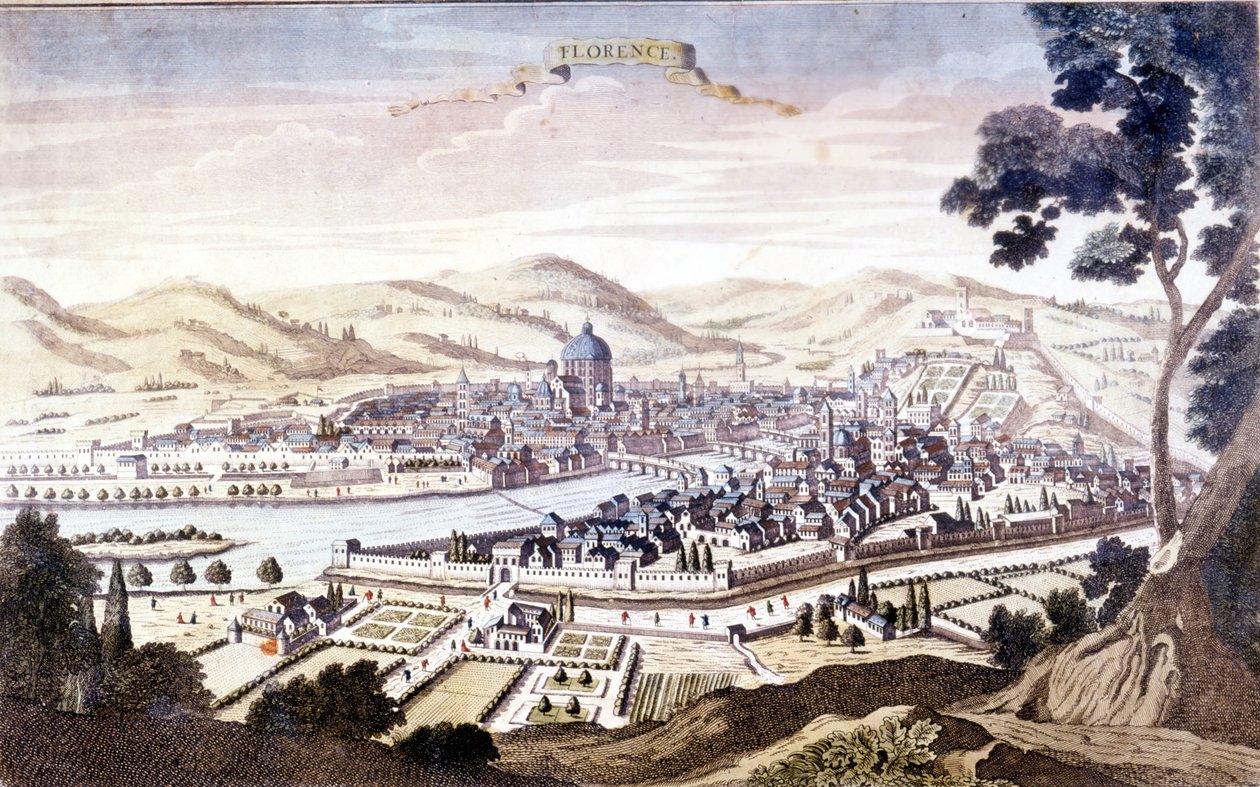 Firenze kilátása a 18. században. alkotó: Unknown artist