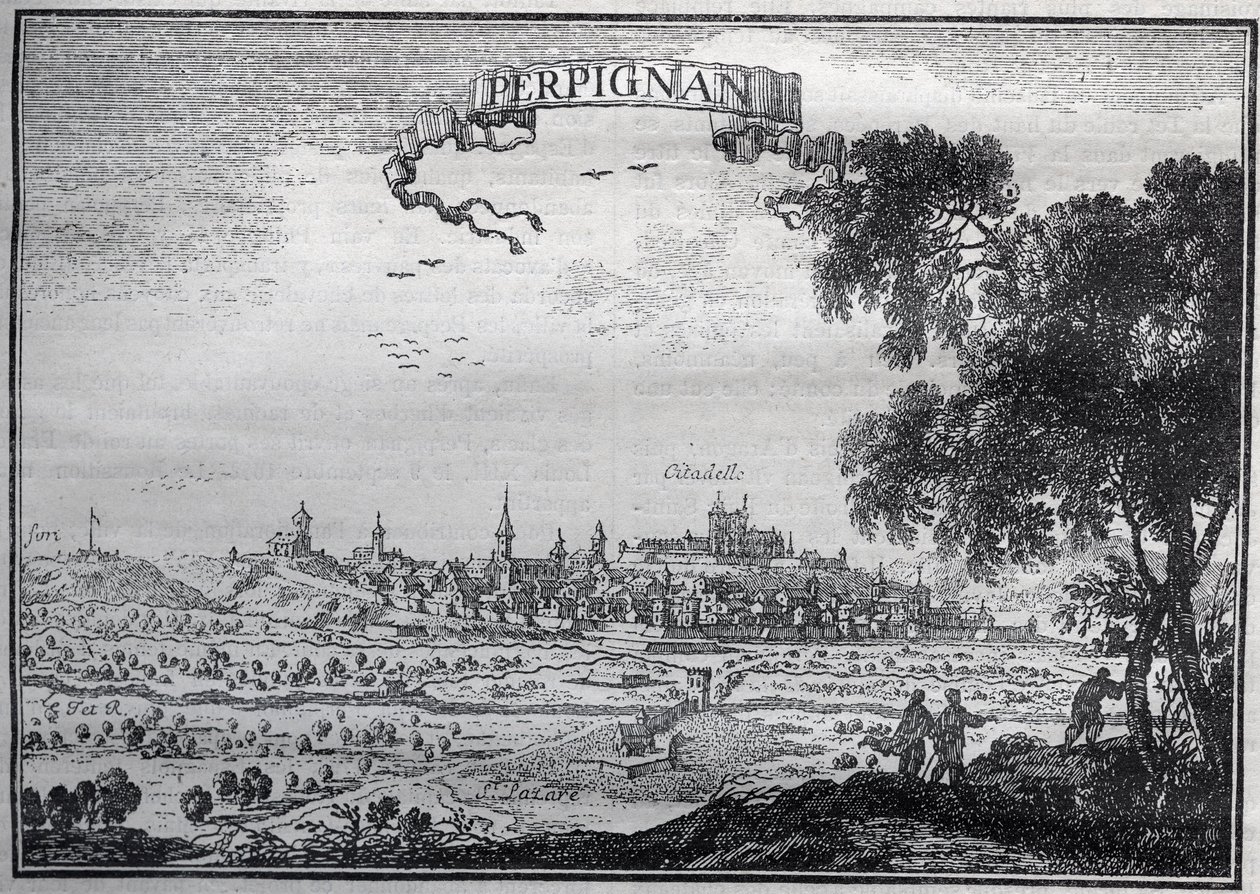 Perpignan kilátása a 17. században - Perpignan kilátása a 17. században - alkotó: Unknown artist
