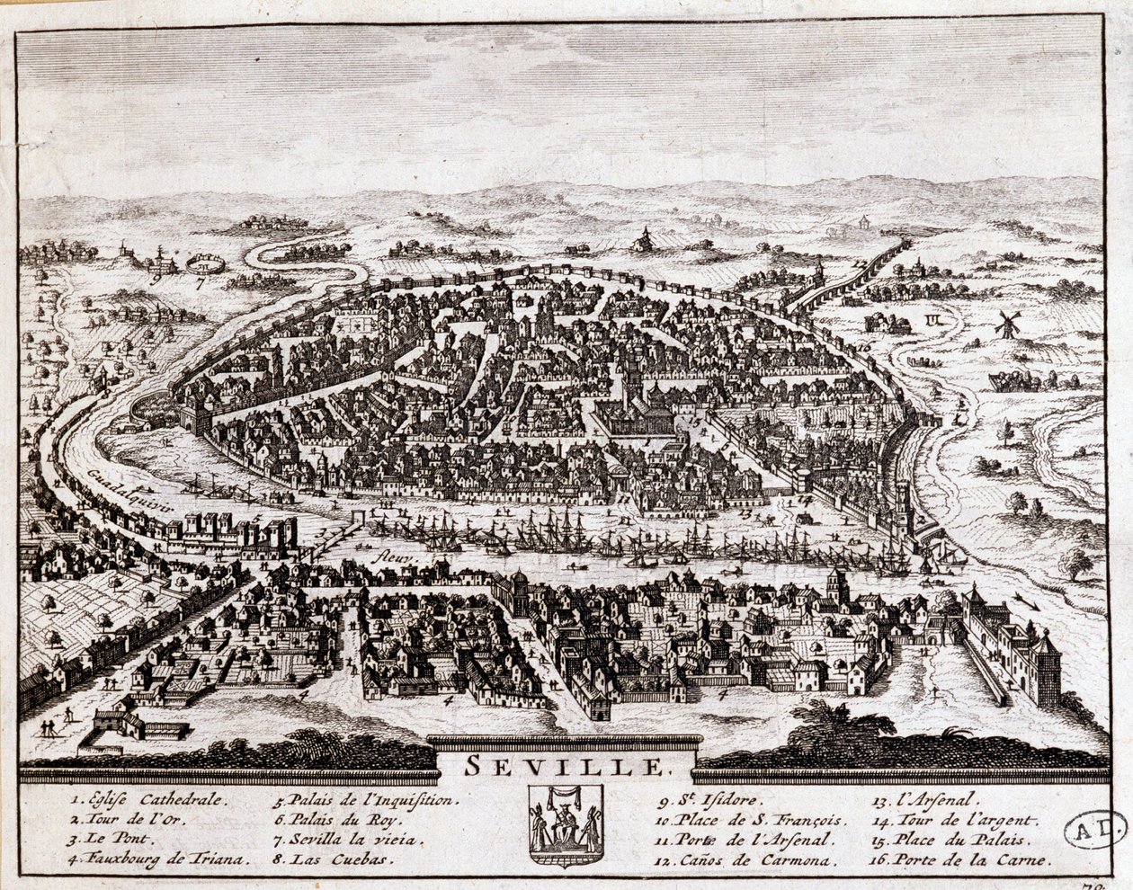 Sevilla kilátása alkotó: Unknown artist