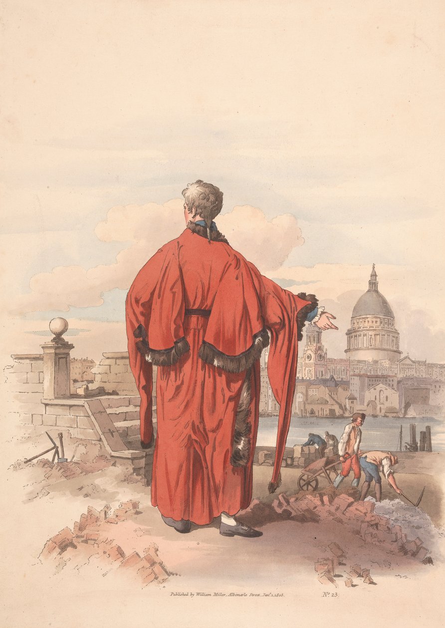 Kilátás St. Paulsra a folyón túl, ruhás alakkal az előtérben alkotó: Unknown artist