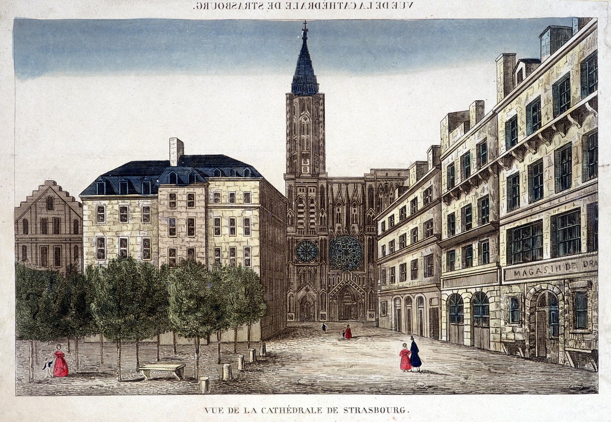 Kilátás a strasbourgi katedrálisra a 18. században. alkotó: Unknown artist