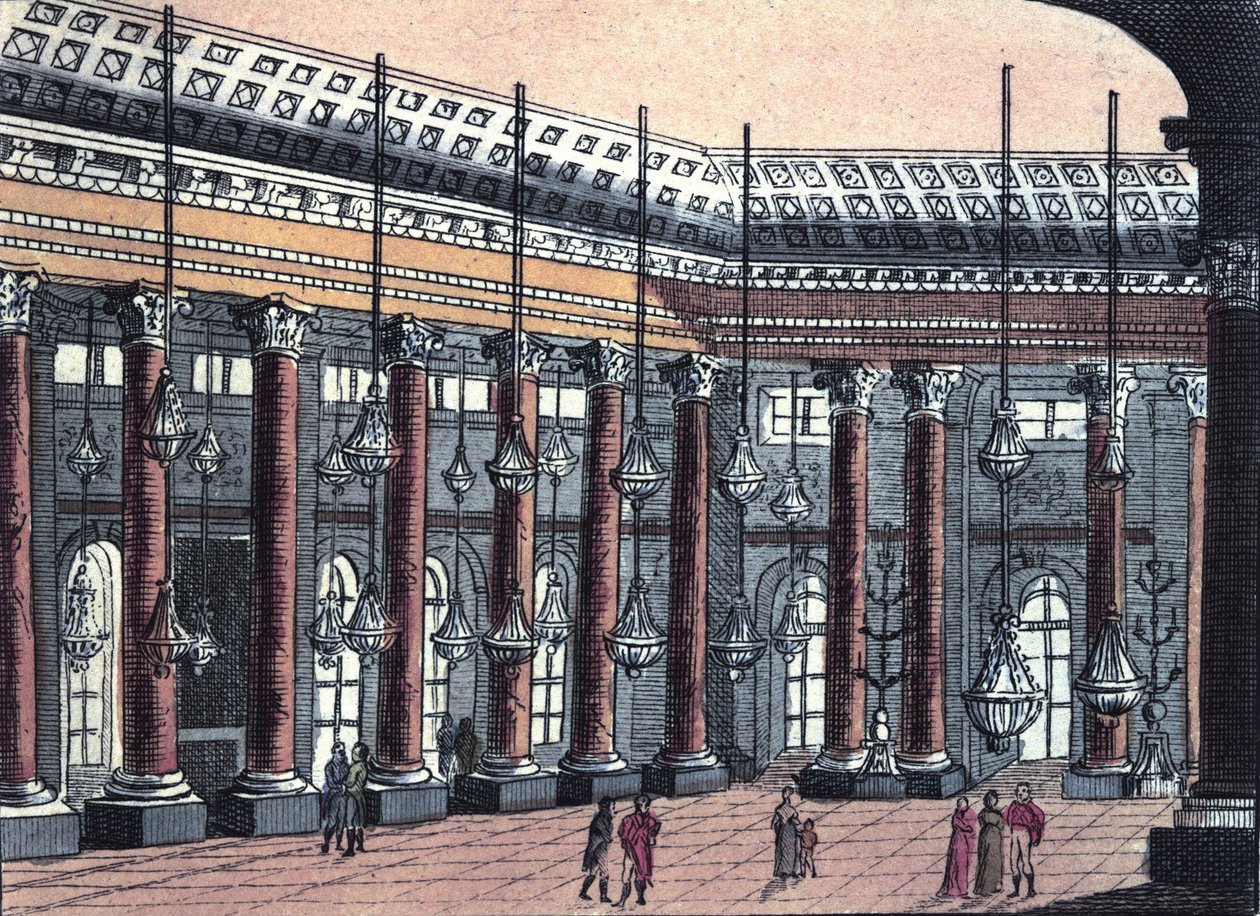 Kilátás a Schonbrunni kastély dísztermére, az osztrák császári család egykori rezidenciájára, metszet 1820-ból alkotó: Unknown artist