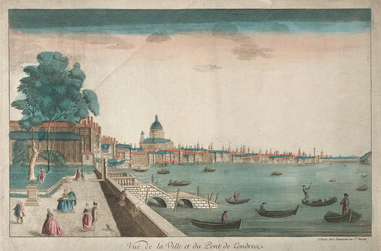 Kilátás a városra és a London Bridge-re alkotó: Unknown artist