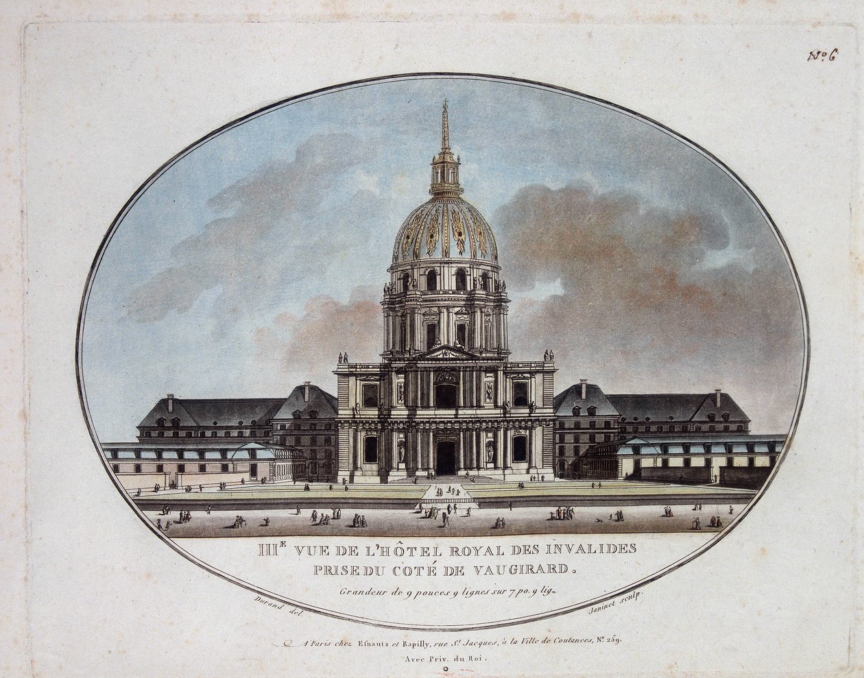 Kilátás a Hotel Royal des Invalidesre - metszet alkotó: Unknown artist