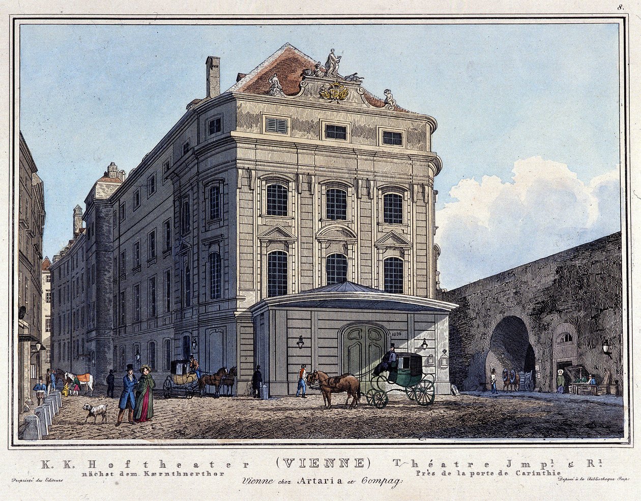 Kilátás a bécsi National Hoftheaterre a XIX. században. alkotó: Unknown artist