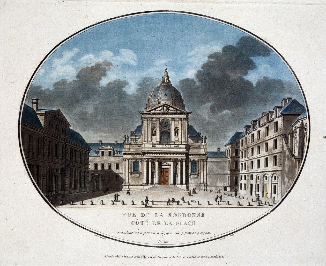 Kilátás a Sorbonne-ra, a tér oldalán - metszet alkotó: Unknown artist