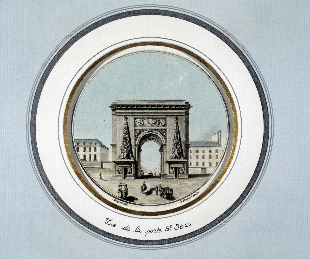 Kilátás a St Denis ajtóra - gravírozás alkotó: Unknown artist