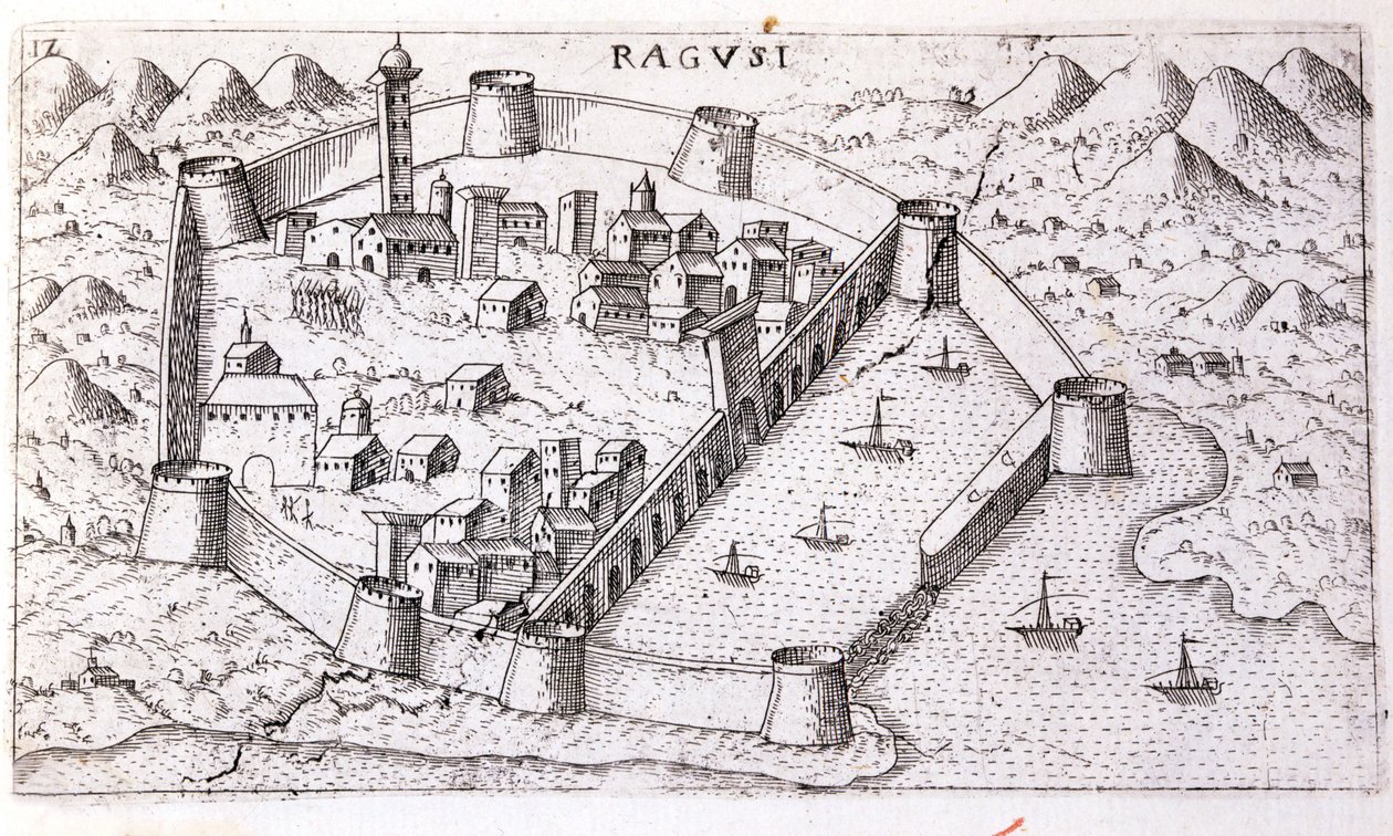 Kilátás Ragusa városára a 16. században. alkotó: Unknown artist