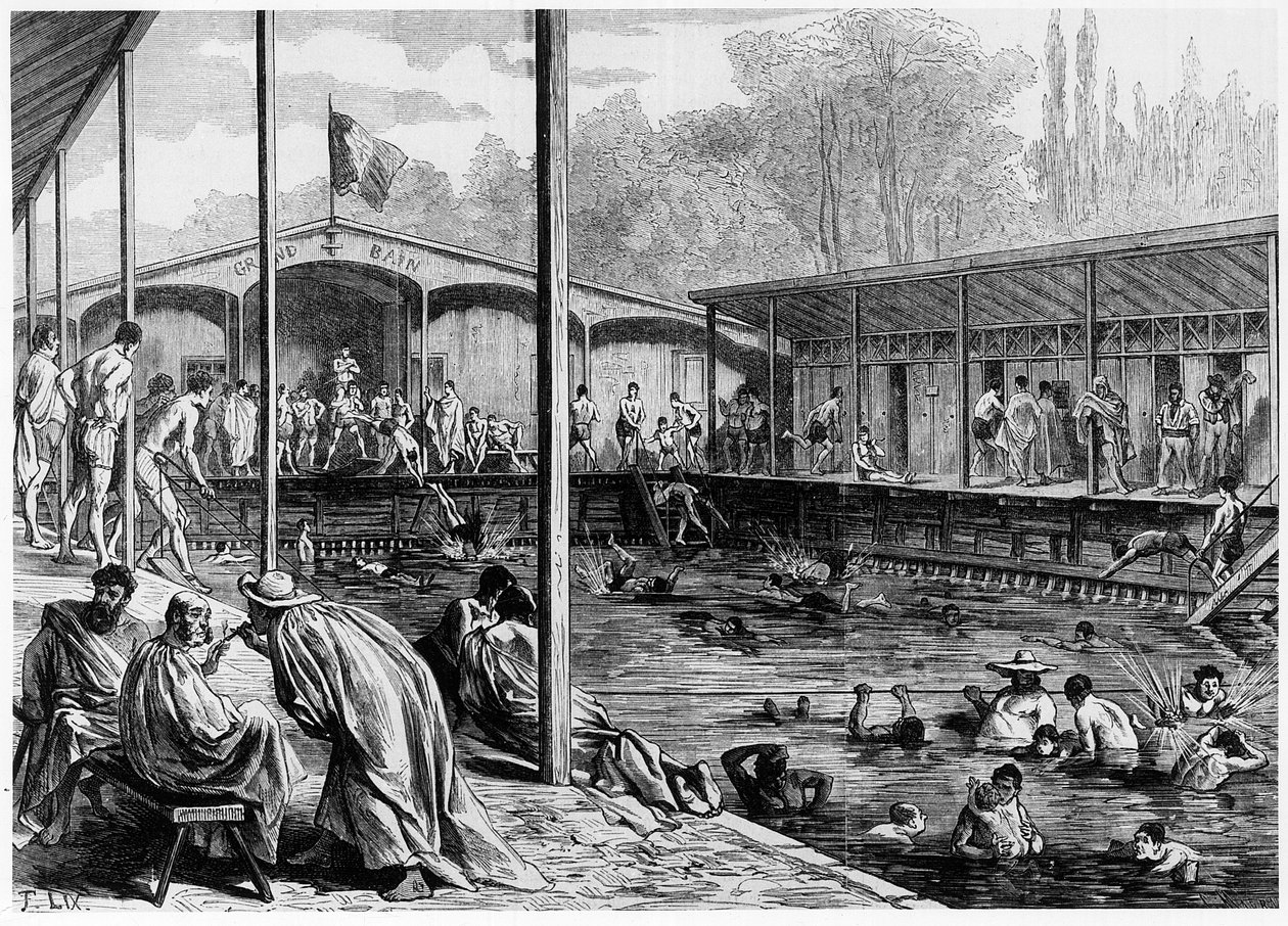 Kilátás a párizsi hideg fürdőre – az 1871.08.26-i „A jeles univerzumban” alkotó: Unknown artist