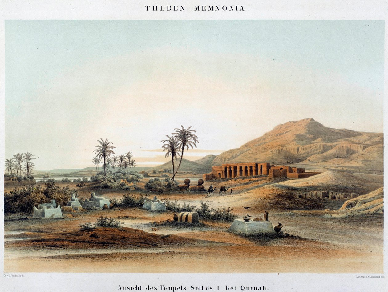 Kilátás Seti I temetkezési templomára alkotó: Unknown artist