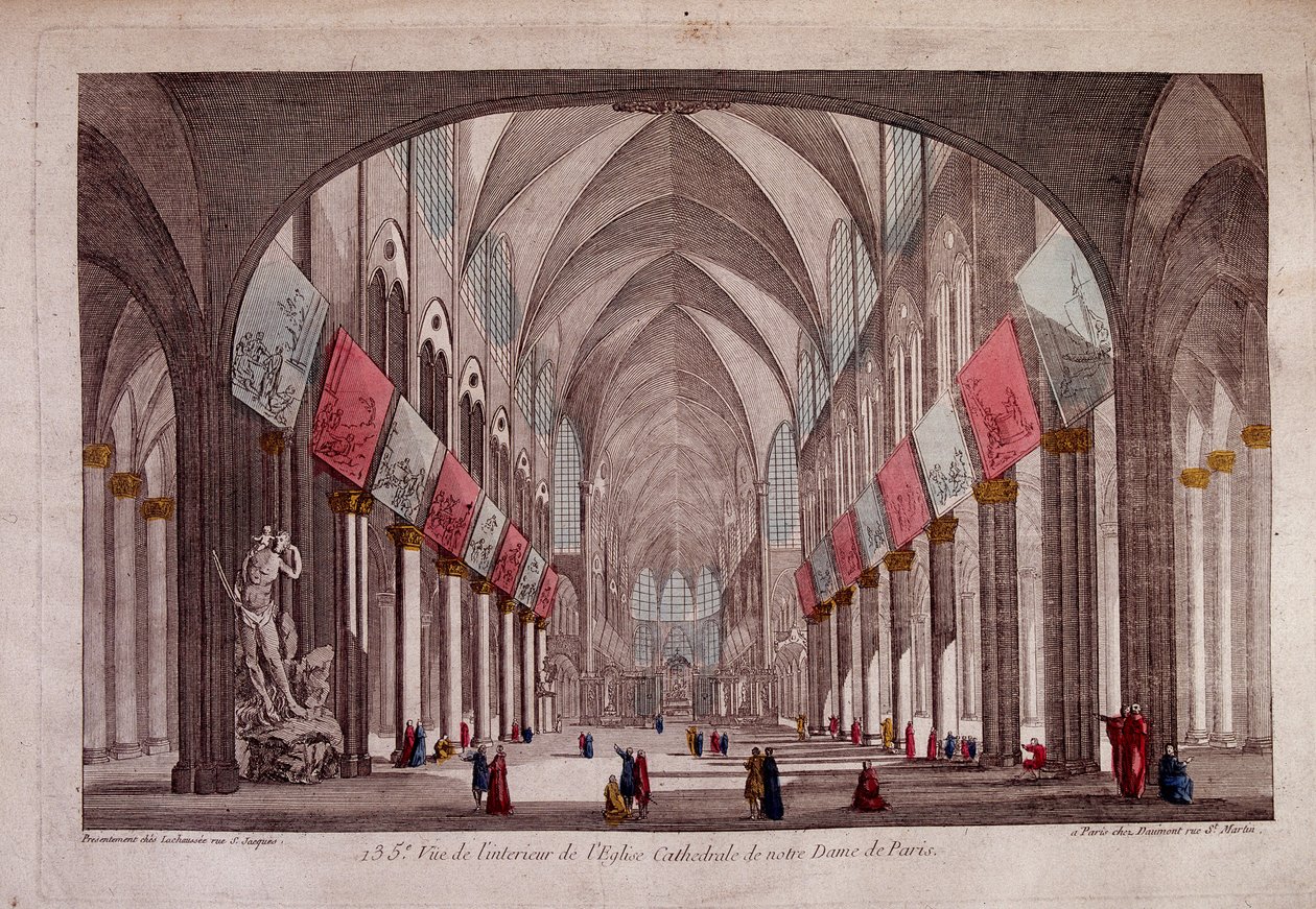 Kilátás a Notre-Dame de Paris belsejére - optikai nézet alkotó: Unknown artist