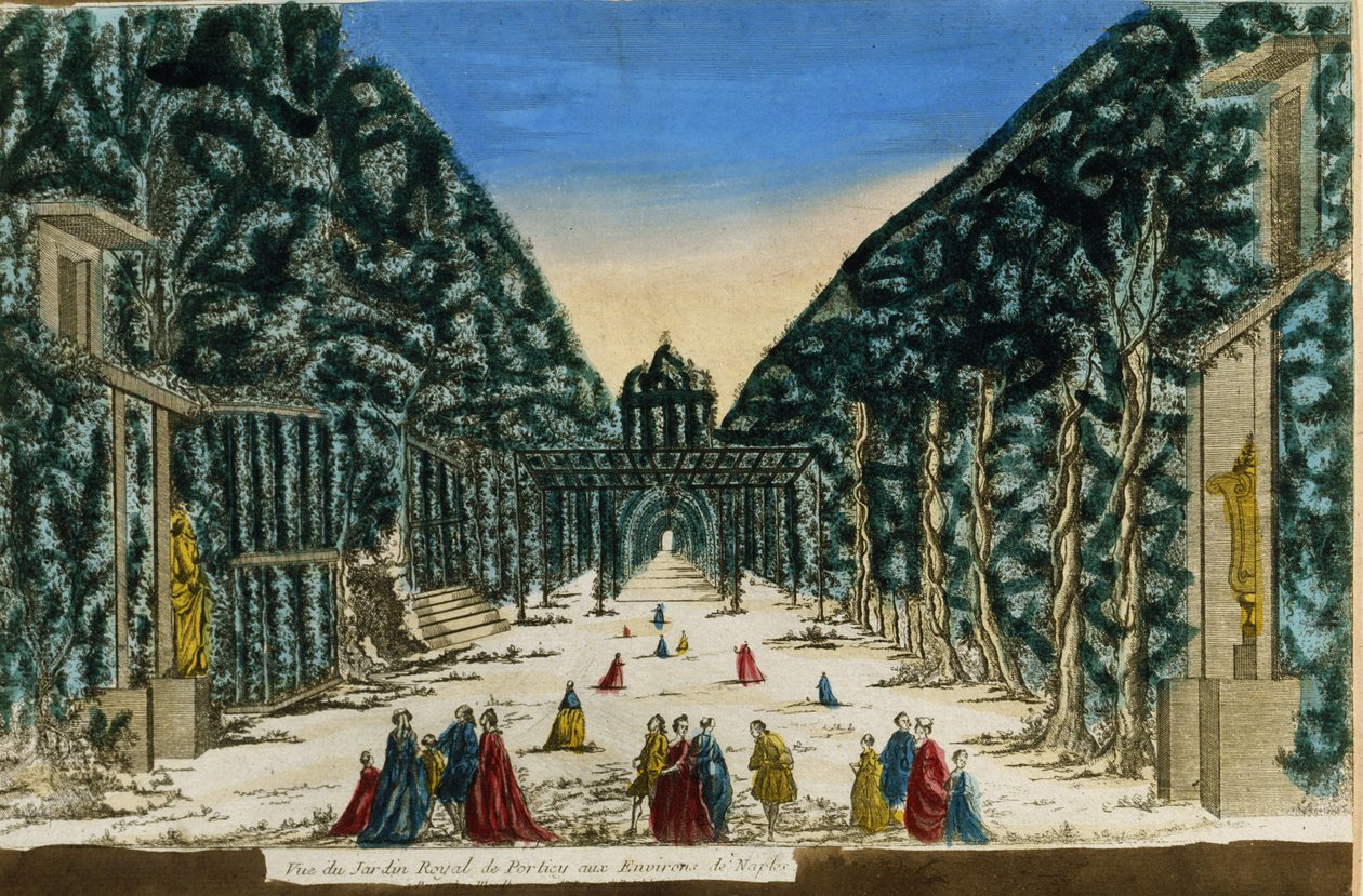 Kilátás a Nápoly melletti Portici királyi kertjére 1760-ban. alkotó: Unknown artist