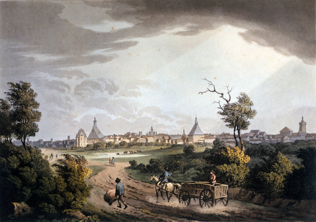 Kilátás a németországi Lipcse város környékére 1820 körül. alkotó: Unknown artist