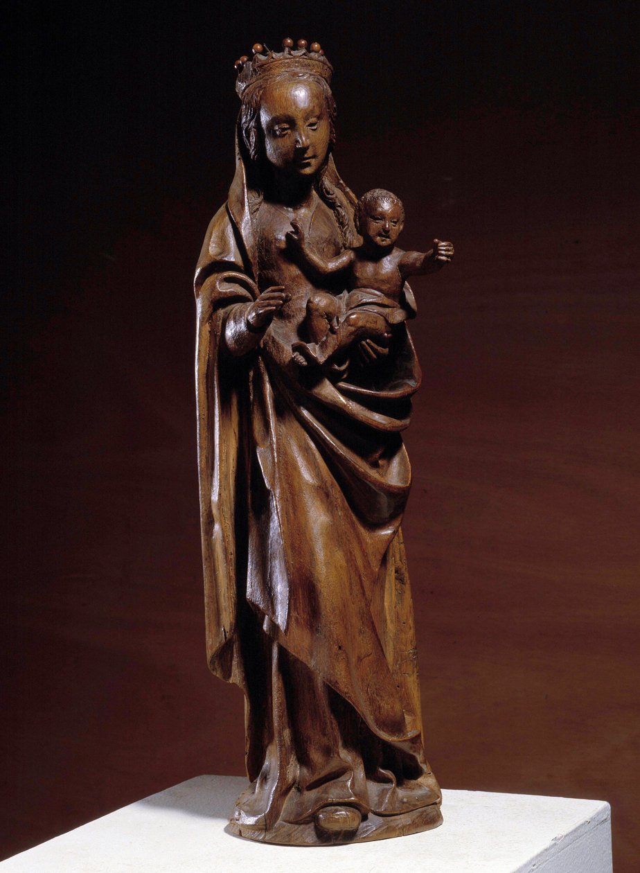 Szűz és gyermek 14. századi faszobor. Észak-Franciaországban készült. Musee Vivenel, Compiegne alkotó: Unknown artist