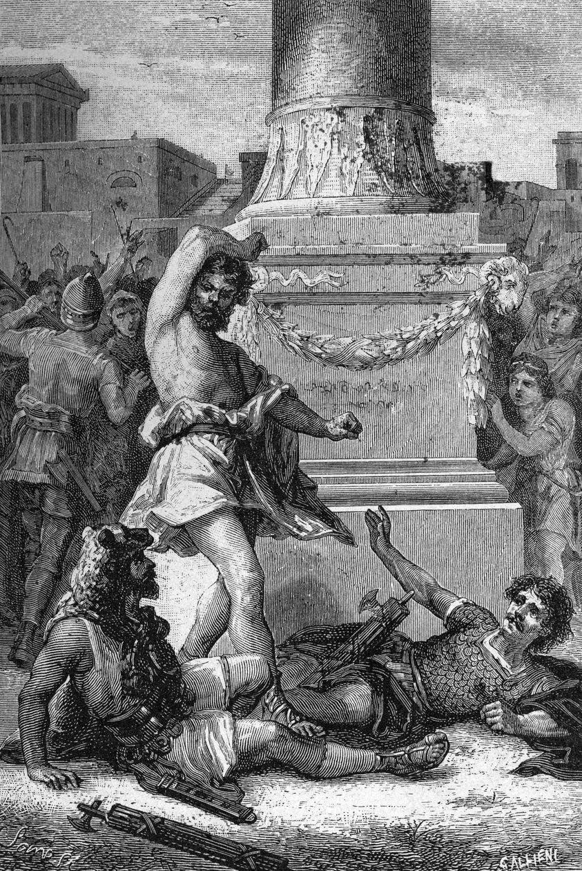 Volero Publilius nem hajlandó letartóztatni Kr.e. 473-ban. Metszés alkotó: Unknown artist