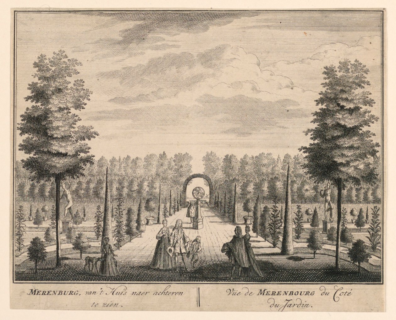 Kilátás Merenbourgra a kert felől alkotó: Unknown artist
