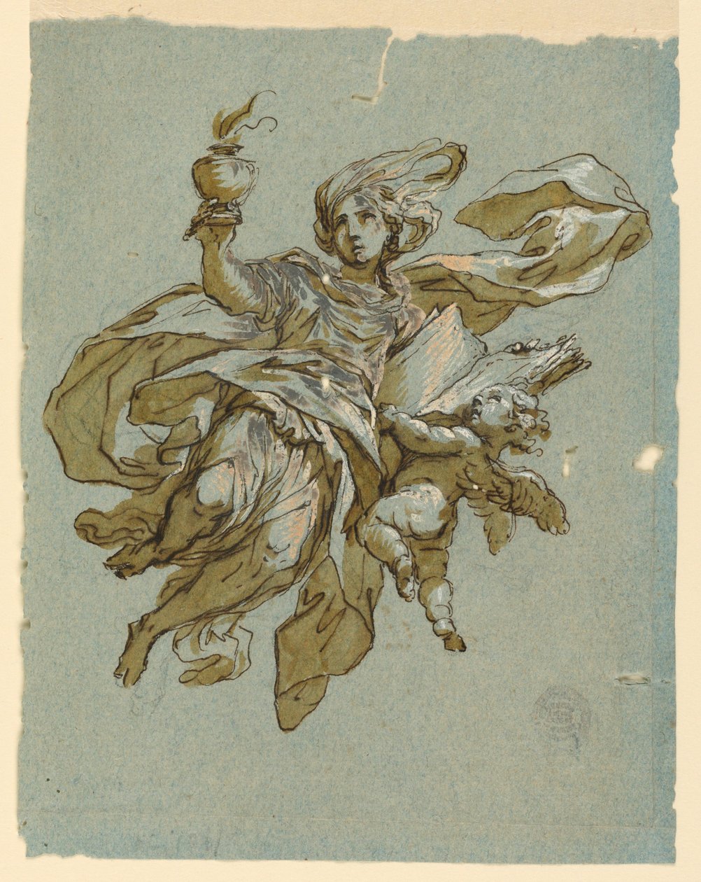 Falfestés az éberség allegóriájával alkotó: Unknown artist
