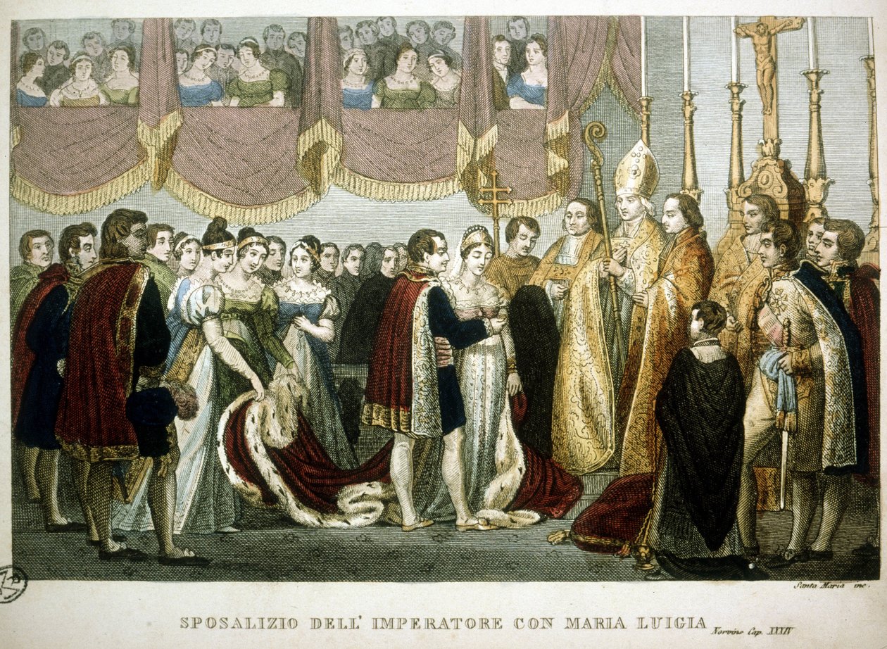 Esküvői szertartás I. Napóleon és Mária – Habsburg Lujza között a bécsi Ágoston-templomban, április 2. alkotó: Unknown artist