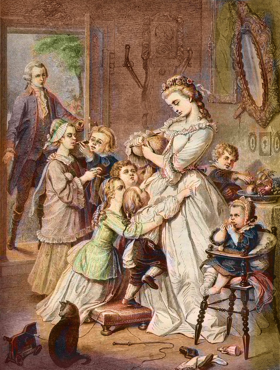 Werther meglepi Charlotte-ot gyerekekkel körülvéve alkotó: Unknown artist