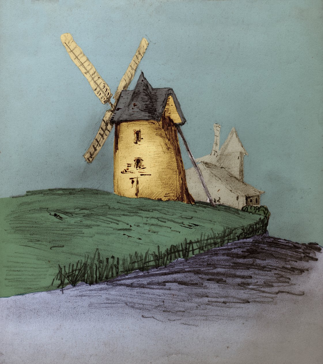 Szélmalmok. (rajz alkotó: Unknown artist