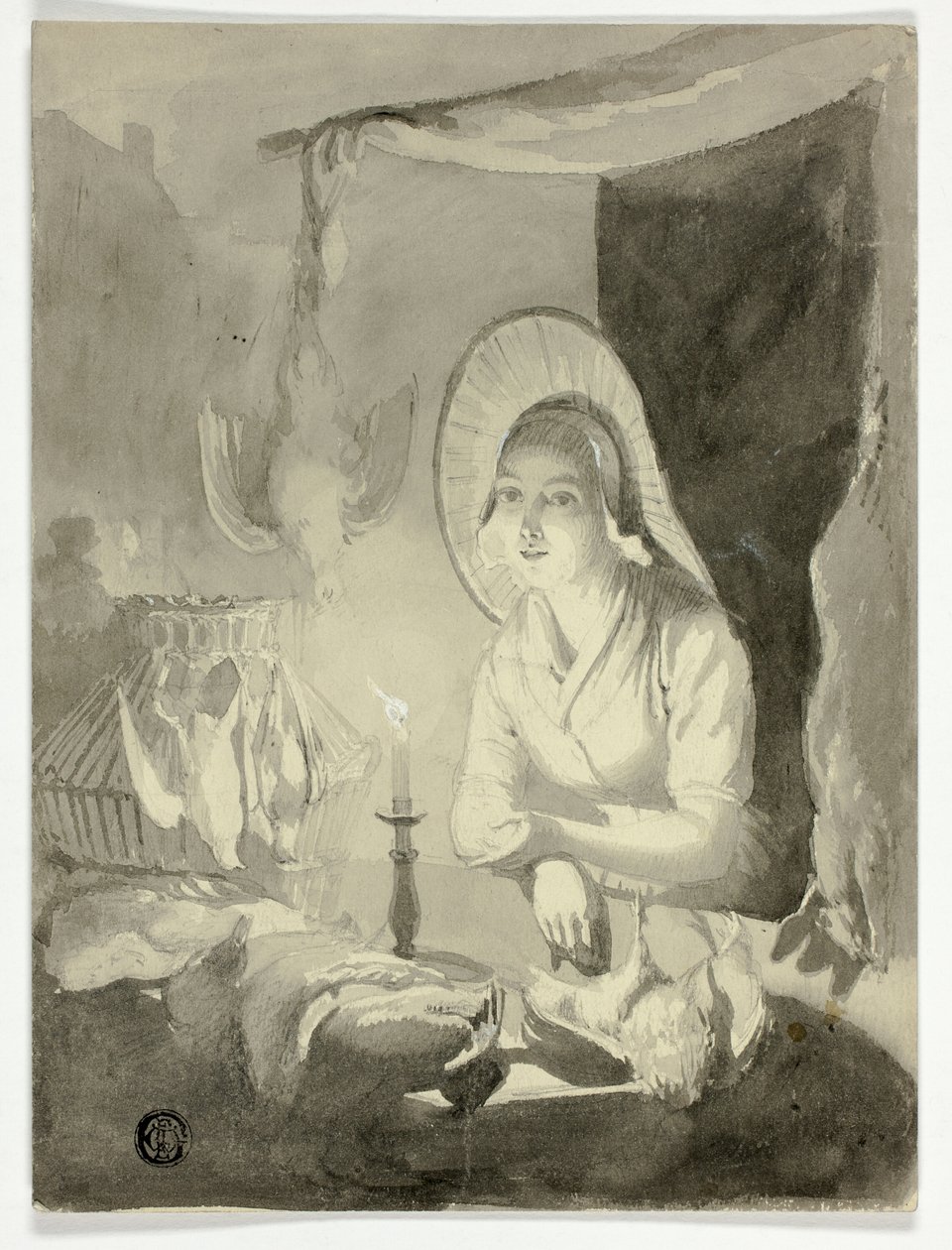 Nő öltözködő tyúk alkotó: Unknown artist