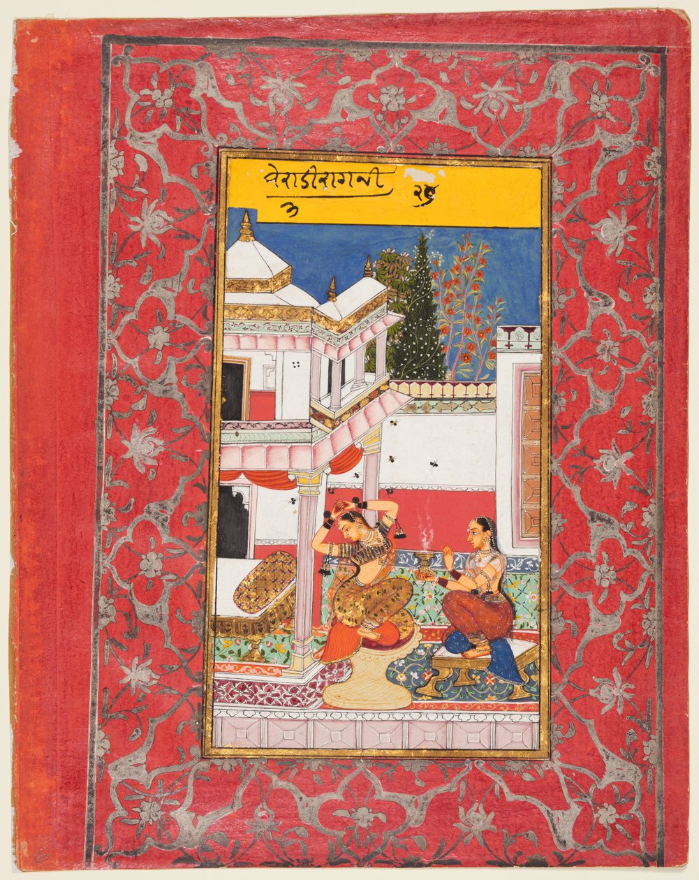 A szeretőjére vágyó nő: Dipaki Verati Ragini, Ragamalából alkotó: Unknown artist