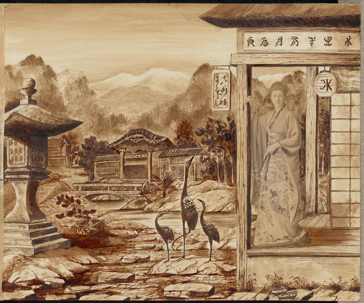 [Nő japán környezetben] alkotó: Unknown artist