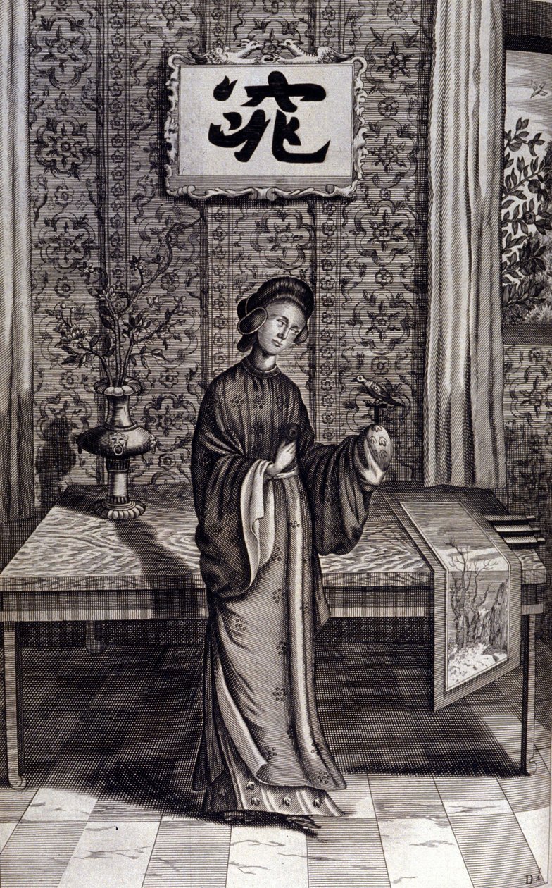 A kínai nemesség nője. Athanasius Kircher (1601-1680), jezsuita, orientalista és német tudós „De China Monumenta” című műve, Amszterdam 1667. alkotó: Unknown artist