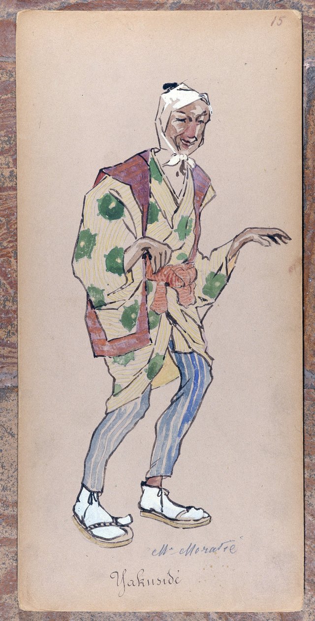Jakusida jelmez Giacomo Puccini Pillangókisasszony című művének megalkotásához 1904-ben.A milánói Museo della Scala gyűjteménye. alkotó: Unknown artist