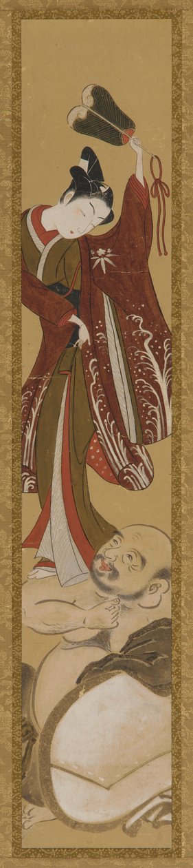 Fiatal férfi Hotei vállán áll alkotó: Unknown artist